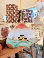 Opaline brocante vintage afbeelding huis lamp, Antiek en Kunst, Ophalen of Verzenden