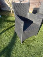6 Tuinstoelen - Antraciet, Huis en Inrichting, Stoelen, Ophalen, Kunststof, Gebruikt, Zwart