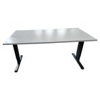 Tweedehands T-poot Bureau Lichtgrijs Antraciet B160xD80, Huis en Inrichting, Bureaus, Ophalen of Verzenden, Gebruikt