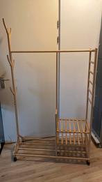 Bamboe verrijdbare kapstok/kledingrek, Kleding | Dames, Kledingrekken, Ophalen, Zo goed als nieuw