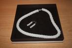 Mooie witte setje collier en hangers bergkristaal, Ophalen of Verzenden, Nieuw, Wit, Steen of Mineraal