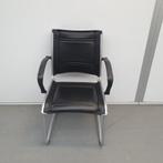Set 2x Kantoorstoel zwarte skai vergaderstoel sledeframe, Ophalen of Verzenden, Nieuw, Zwart, Twee