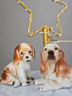 Vintage Bone China cocker Spaniel Beeldjes - Set van 2, Tuin en Terras, Ophalen of Verzenden, Gebruikt, Overige materialen, Dierenbeeld