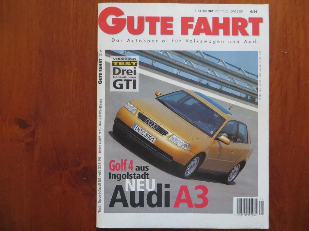 Gute Fahrt 6 1996 Volkswagen Golf 4, Audi A3, Audi S6 Plus, Ophalen of Verzenden, Zo goed als nieuw, Audi