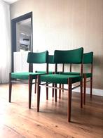 ~ Set 4 vintage retro Topform stoelen groen teak jaren ‘60 ~, Huis en Inrichting, Stoelen, Gebruikt, Ophalen of Verzenden, Hout
