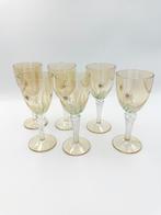 6 X Mondgeblazen Likeurglazen, Hongarije Jaren 50, Glas of Glazen, Ophalen of Verzenden, Overige stijlen, Glas