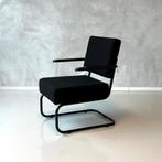 Retro fauteuil nieuw lounge chair armstoel zwart stof stoel, Nieuw, Minder dan 75 cm, Vintage, Ophalen of Verzenden