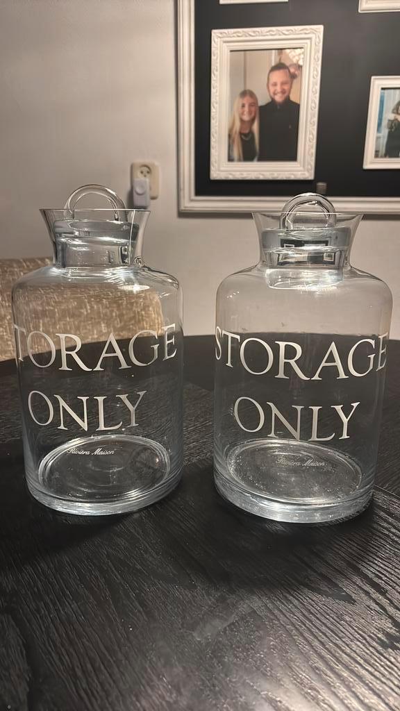 Riviera Maison voorraadpotten, zgan!, Huis en Inrichting, Keuken | Potten en Pannen, Zo goed als nieuw, Pot, Bus of Blik, Overige materialen