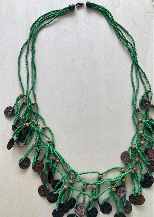 Prachtige ketting (jewellery) met bedeltjes/ vintage muntjes, Sieraden, Tassen en Uiterlijk, Kettingen, Zo goed als nieuw, Ophalen of Verzenden