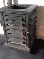 Houten lantaarn windlicht "louvreluikjes" landelijk sober, Ophalen of Verzenden