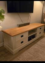 Goossens tv meubel 160 x 40 massiek eiken, 150 tot 200 cm, Ophalen of Verzenden, Zo goed als nieuw, Minder dan 100 cm