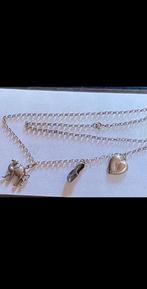 Zilveren bedelketting jasseron vintage met 3 bedels, Ophalen of Verzenden, Zo goed als nieuw, Zilver