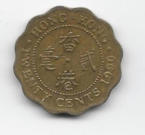 Hong kong 20 cents 1990 KM# 59, Postzegels en Munten, Munten | Azië, Losse munt, Oost-Azië, Ophalen of Verzenden