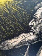 Oude linosnede Frans  Bosen  /  Louis Bouwmeester Shylock, Antiek en Kunst, Ophalen of Verzenden