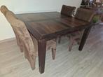 Tafel en stoelen, Huis en Inrichting, Ophalen, Vierkant, Koloniaal