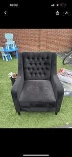 fauteuil zwart velvet, Huis en Inrichting, Ophalen of Verzenden, Zo goed als nieuw, 50 tot 75 cm