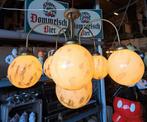 2 mooie grote grand café lampen met gemarmerde glazen bollen, Antiek en Kunst, Antiek | Lampen, Ophalen