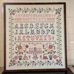 Merklap met alfabet en motieven 58x53,5cm ontspiegeld glas, Ophalen of Verzenden, Zo goed als nieuw