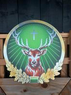 Jagermeister reclame bord geborsteld aluminium 40cm, Verzamelen, Merken en Reclamevoorwerpen, Ophalen of Verzenden, Nieuw, Reclamebord