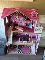 Mooi roze poppenhuis met meubels, Ophalen of Verzenden, Gebruikt, Poppenhuis
