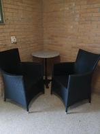 Tuinset tafel onderkant ijzer met marmer, Ophalen, Zo goed als nieuw, Overige materialen, 2 zitplaatsen