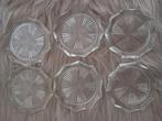 Vintage glazen onderzetters Reims France, Ophalen of Verzenden, Zo goed als nieuw, Glas of Kopje