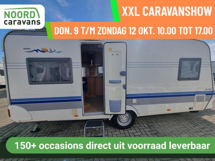 HOBBY PRESTIGE 495 UFE MOVER + LUIFEL + FRANSBED + DOUCHE, Caravans en Kamperen, Caravans, Bedrijf, tot en met 4, 1000 - 1250 kg