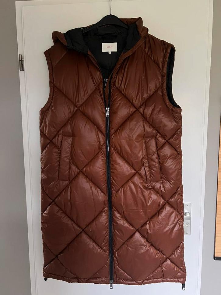 s.Oliver lange bodywarmer, Kleding | Dames, Bodywarmers, Zo goed als nieuw, Maat 46/48 (XL) of groter, Bruin, Ophalen of Verzenden