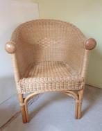 Rieten stoel met bamboe, Huis en Inrichting, Stoelen, Ophalen, Bruin, Riet of Rotan, Zo goed als nieuw