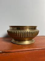 Grote vintage schaal - bloempot koper, Gebruikt, Rond, Binnen, Ophalen of Verzenden