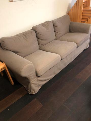 Ektorp bank Ikea, driezits met poef, taupe - afbeelding 1