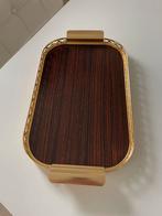 Antiek Vintage Serveerblad Dienblad palissander motief, Ophalen, Zo goed als nieuw, Hout