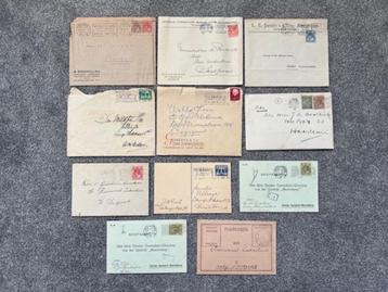 11x oude brieven vanaf 1918 met mooie stempels zegels uniek beschikbaar voor biedingen