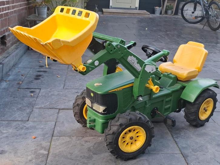 Stoere Trapauto Tractor met Voorlader, Kinderen en Baby's, Speelgoed | Buiten | Voertuigen en Loopfietsen, Gebruikt, Trapvoertuig