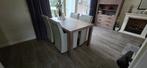 Eettafel eventueel met stoelen (MWP) BKS, Ophalen, Gebruikt, 100 tot 150 cm, Eikenhout