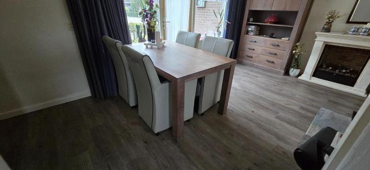 Eettafel eventueel met stoelen (MWP) BKS, Huis en Inrichting, Tafels | Eettafels, Gebruikt, 50 tot 100 cm, 100 tot 150 cm, Vier personen