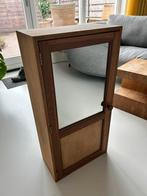 Antieke nostalgische houten hangkastje met spiegeldeur, Antiek en Kunst, Ophalen
