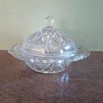Botervloot of bonbonniere kristal glas vintage, Antiek en Kunst, Antiek | Glas en Kristal, Ophalen of Verzenden
