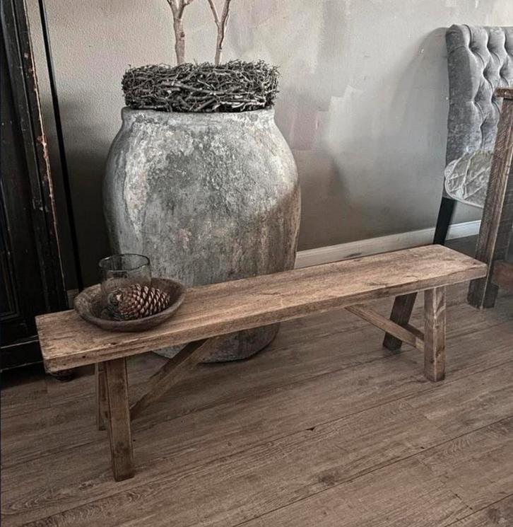 ~Stoer Sober Landelijk Houten Vensterbank Bankje~, Huis en Inrichting, Woonaccessoires | Overige, Zo goed als nieuw, Ophalen of Verzenden