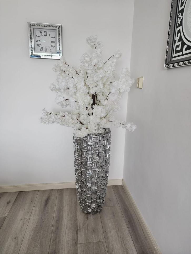 Prachtig schelpenvazen met bloesemboom, Huis en Inrichting, Woonaccessoires | Vazen, Zo goed als nieuw, Ophalen of Verzenden