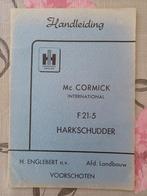 Handleiding Cormick F21-5 Harkschudder Nederlandstalig, Ophalen of Verzenden, Gelezen, Tractor en Landbouw