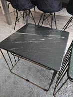 Zwarte salontafel van marmer merk by-boo, Ophalen, 50 tot 100 cm, Vierkant, 50 tot 100 cm