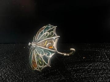 Zilveren Miniatuur Paraplu met Emaille beschikbaar voor biedingen