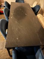 Zwarte marmeren eettafel, Ophalen, Zo goed als nieuw, 4 tot 6 stoelen