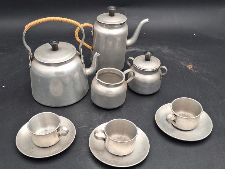 oud blikken 10 delig speelgoed koffie servies, jaren 50, Antiek en Kunst, Curiosa en Brocante, Ophalen of Verzenden