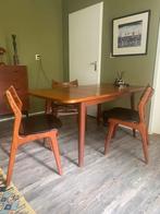 Vintage Deens 3 x teakhouten Erik Buch eetkamerst. model 310, Ophalen, Zo goed als nieuw, Vintage '60-'70, Hout