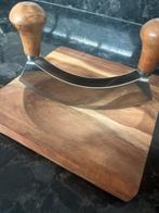 Mezzaluna wiegemes met bamboe snijplank, Ophalen of Verzenden, Gebruikt