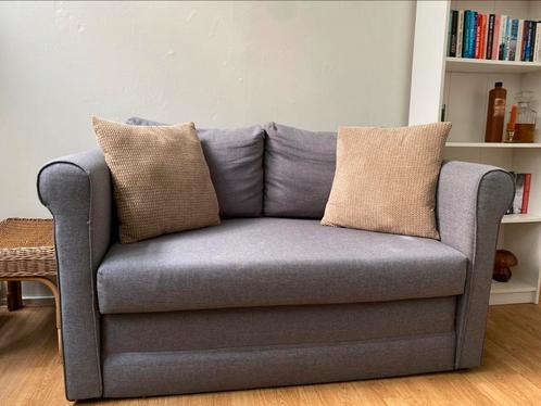 Slaapbank Grijs, Huis en Inrichting, Slaapkamer | Slaapbanken, Gebruikt, 140 cm, Overige maten, Twijfelaar, Grijs, Ophalen