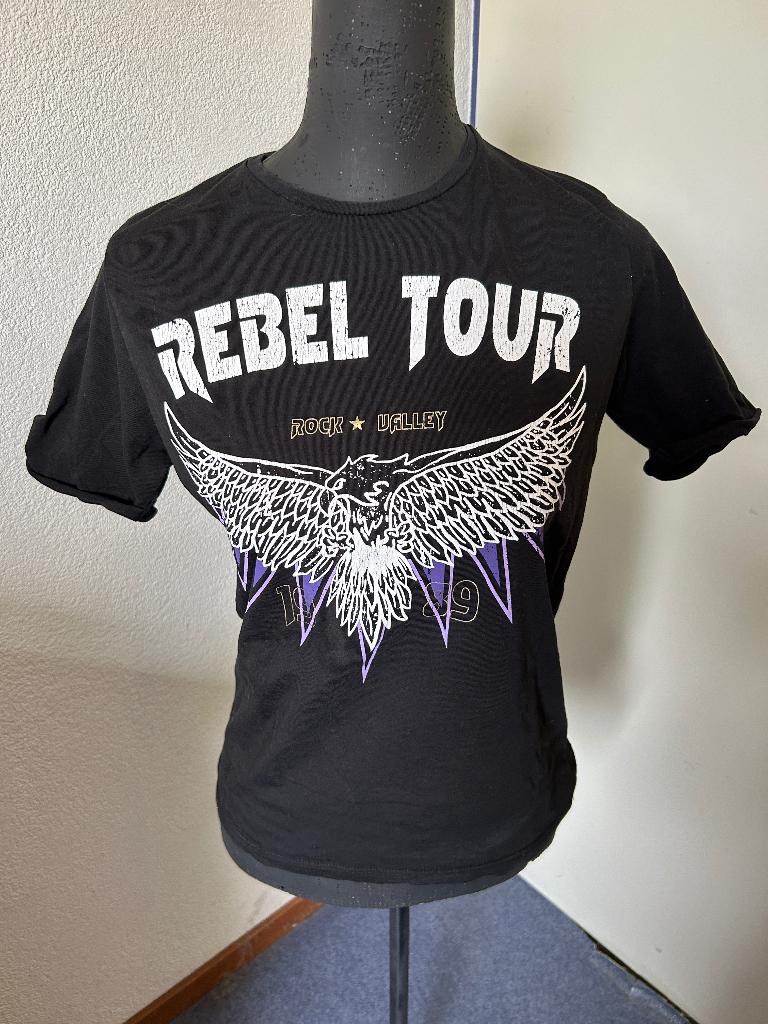 Loavies zwart t-shirt met opdruk mt S, Zwart, Ophalen of Verzenden, Korte mouw, Maat 36 (S)