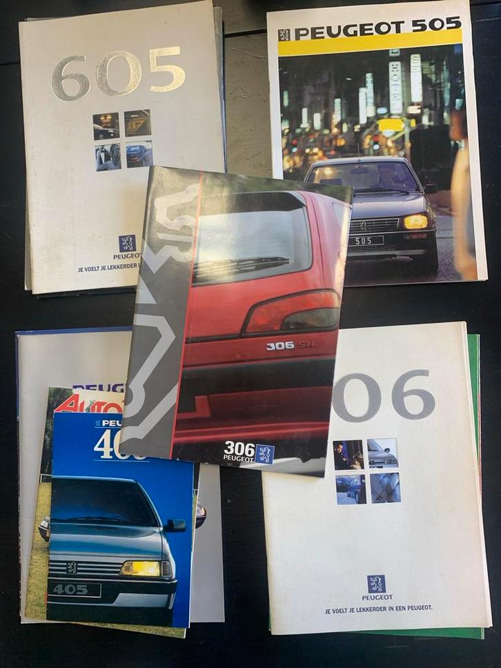 Partij / lot Peugeot Autofolders - 605, 505, 405, 106, 306, Boeken, Auto's | Folders en Tijdschriften, Gelezen, Peugeot, Ophalen of Verzenden
